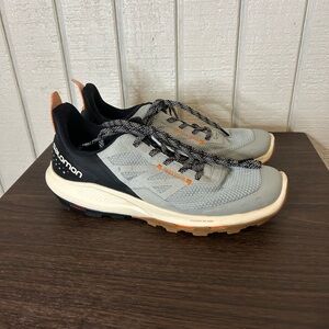Salomon Gray and Black Trail Sneakers